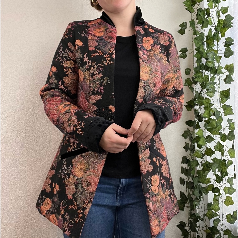 Soft Surroundings Westbury Garden Jacquard Velvet Blazer